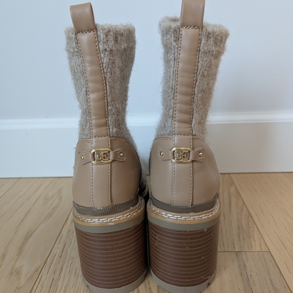 Sam Edelman Rozanna Knit Bootie Mixed-Media Lug Sole Heel - Picture 4 of 8